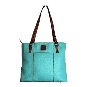 Vintage Dooney & Bourke Lexington Pebble Grain Leather Teal Handbag | Purse